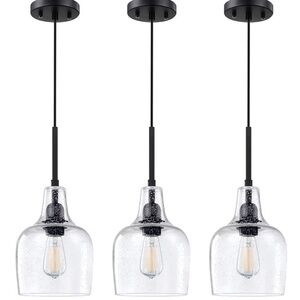 3 Pack 1 Light Indoor Hanging Kitchen Island Pendant Ceiling Light